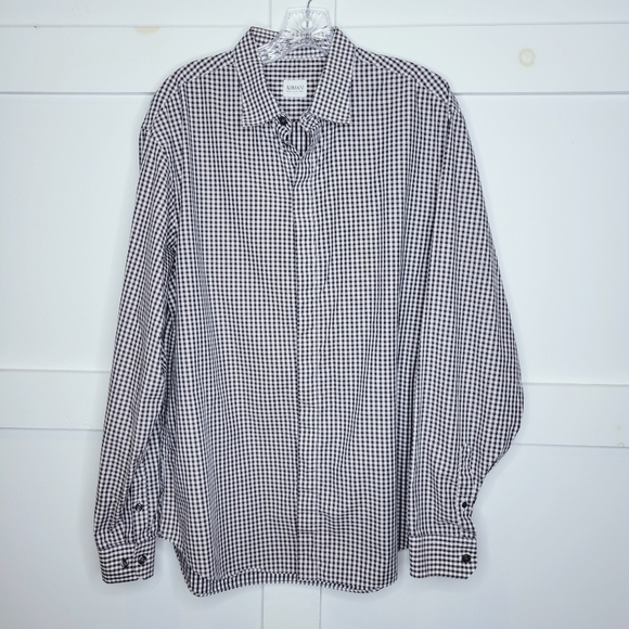 Armani Collezioni Button Up Plaid Long Sleeve - Picture 1 of 9